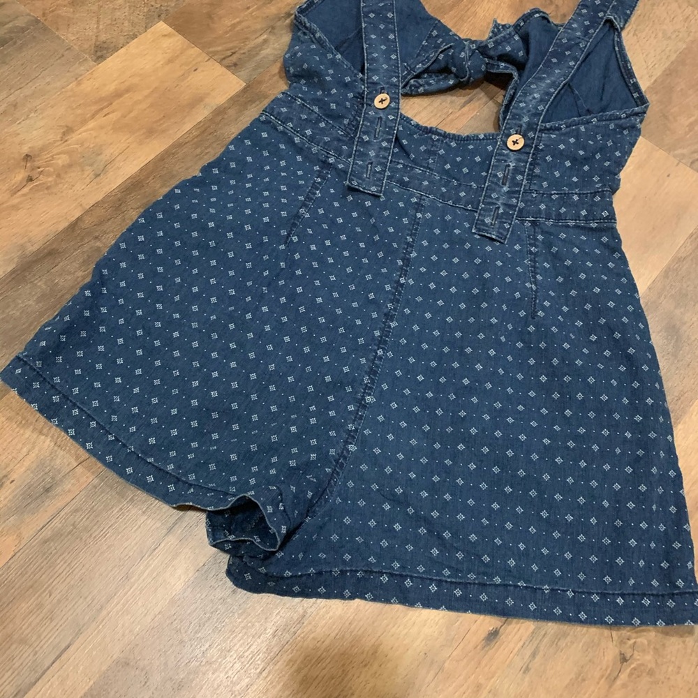 Free People Blue Printed Denim Romper - Picture 8 of 10